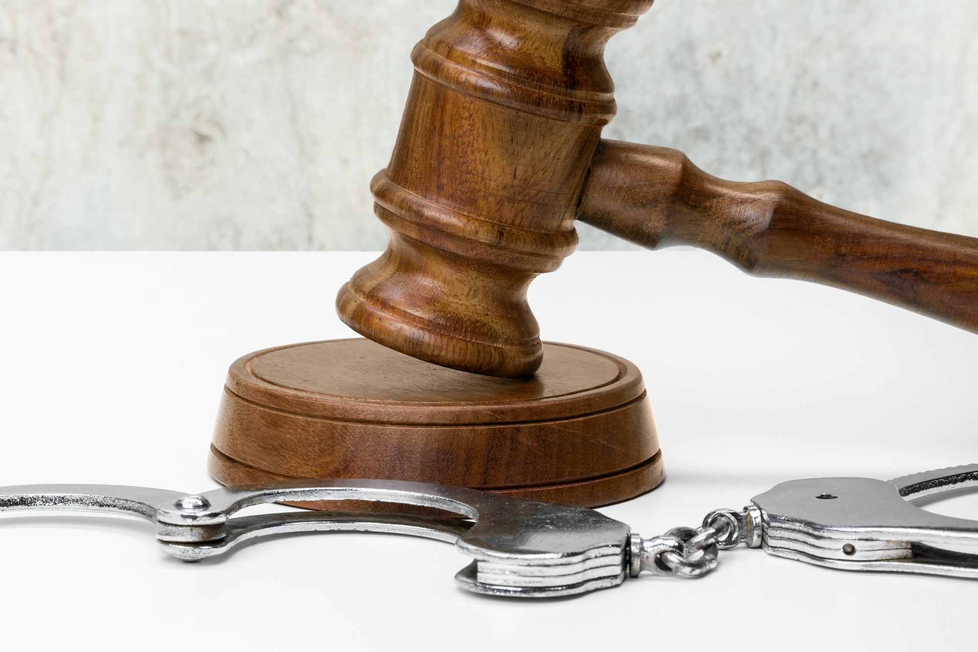 Wooden gavel on the table